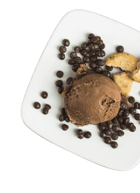 Chocolate ice cream with cookies